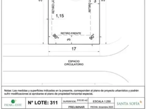 Terreno en Venta de 518,0 m2