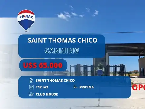 LOTE EN VENTA SAINT THOMAS CHICO CANNING