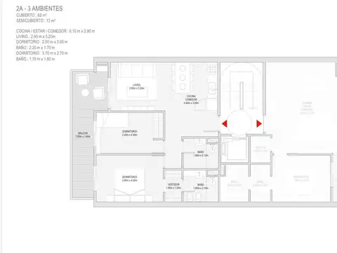 VENTA-DEPARTAMENTO-TRES AMBIENTES-CATEGORIA-NAON