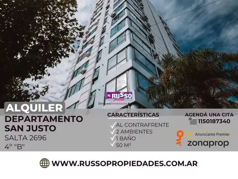 Alquiler departamento 2 Ambientes - San Justo