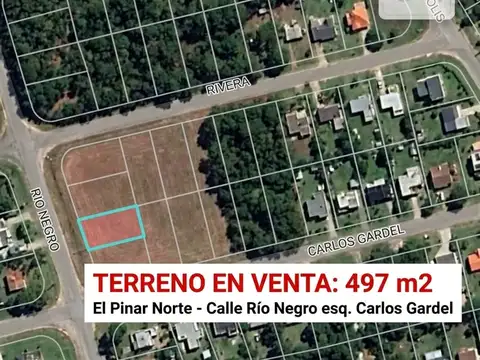 VENTA TERRENO 497 M2 EN EL PINAR 