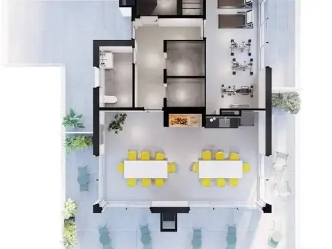 Departamento 2 ambientes con 1 baño