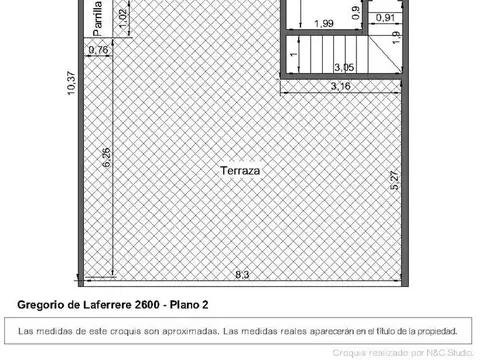 Depto Tipo Casa 3 ambientes con 1 baño