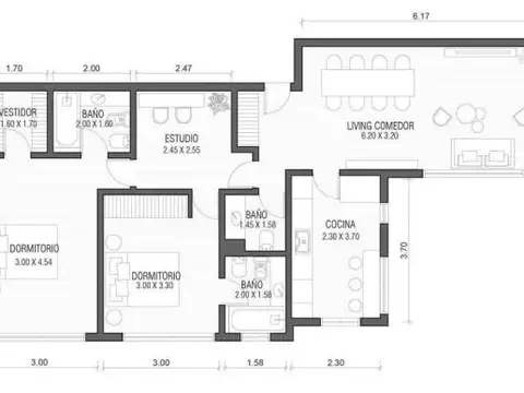 Departamento en Alquiler Temporal de 3 ambientes