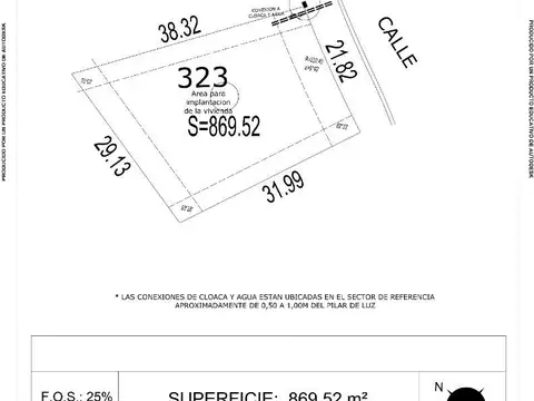 Terreno en Venta de 869,0 m2