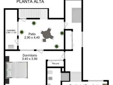 Depto Tipo Casa 4 ambientes con 2 baños