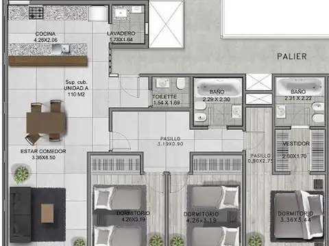 Departamento en Alquiler con 2 cocheras