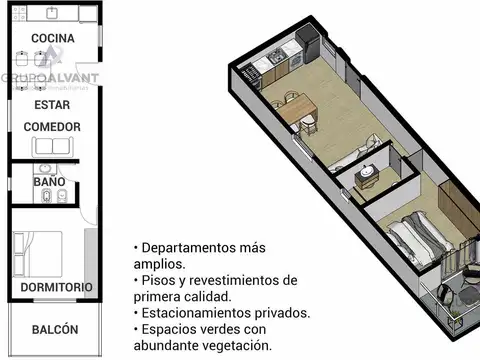 Departamento en Venta de Monoambiente