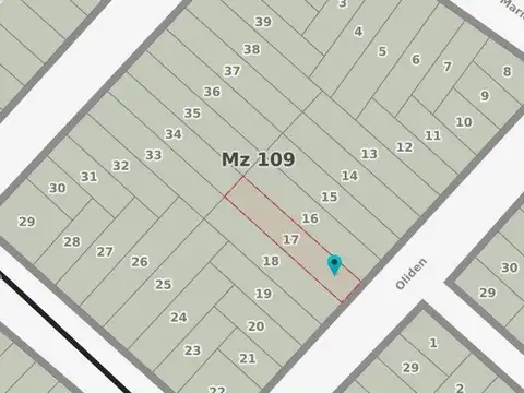 Terreno en Venta 8  mts Frente