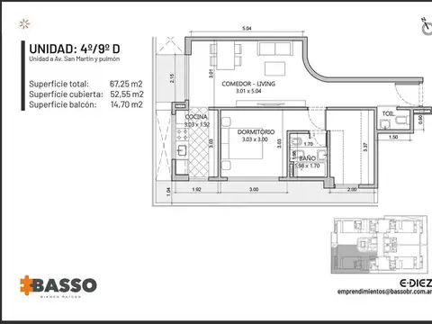 Departamento en Venta de 3 ambientes