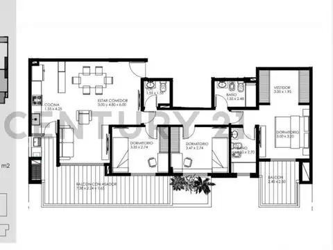Departamento en Venta de 4 ambientes