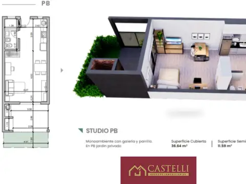 Departamento en Alquiler con 1 cochera