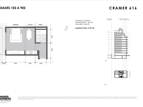 Departamento estudio en venta belgrano amenities
