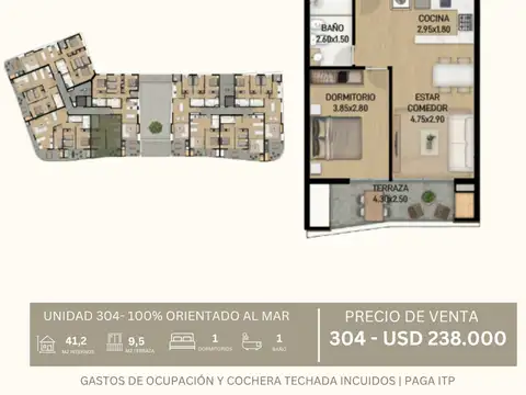 VENTA SHANGRILA FRENTE A RAMBLA 1 DORMIT Y COCHERA