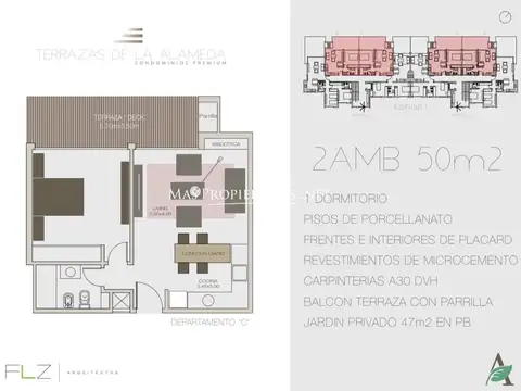 Venta Departamento c/cochera en La alameda 1 Dormitorio Anticipo Cuotas Canning 100