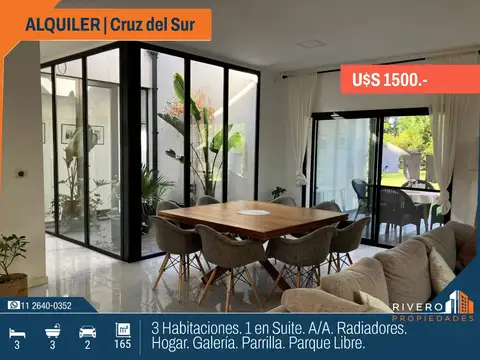 Casa en alquiler 3 habitaciones - Cruz del sur