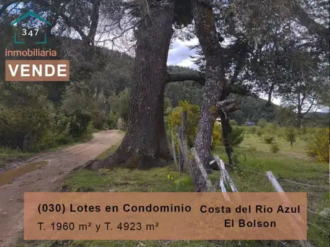 (030) EL BOLSON Terrenos frente a Costa Río Azul en condominio