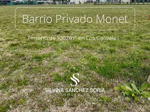 VENTA TERRENO BARRIO MONET, LOS CARDALES