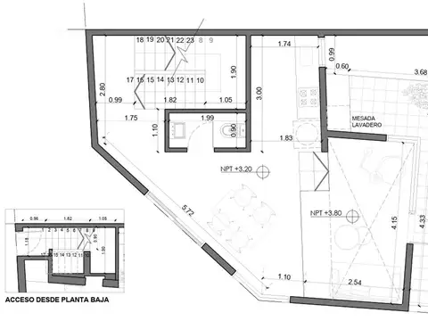 Departamento 3 ambientes con 2 baños