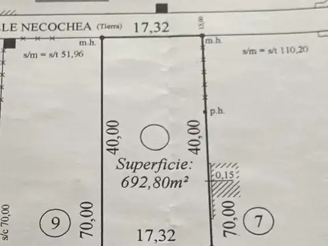 Terreno en Venta 40  mts Fondo