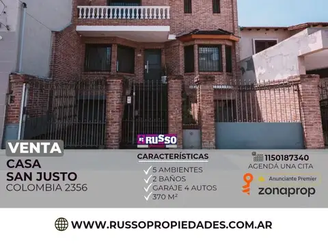 Venta casa 5 ambientes  San Justo