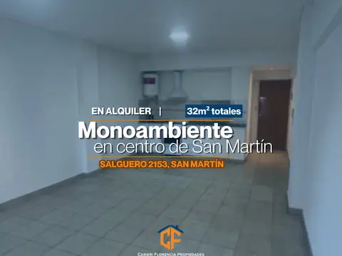 MONOAMBIENTE EN ALQUILER EN PLENO CENTRO DE SAN MARTÍN
