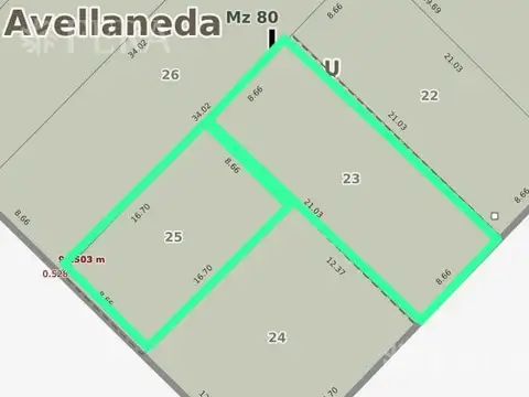 Terreno en Venta 37  mts Fondo