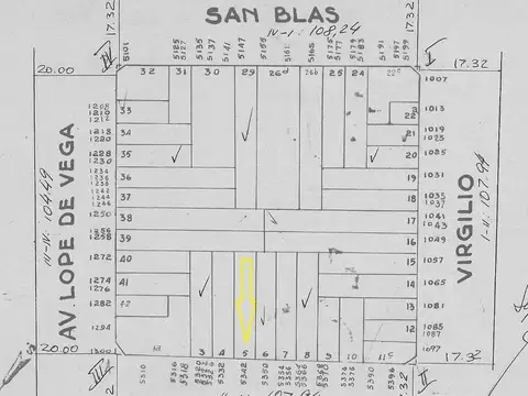 Terreno en Venta 38,07  mts Fondo