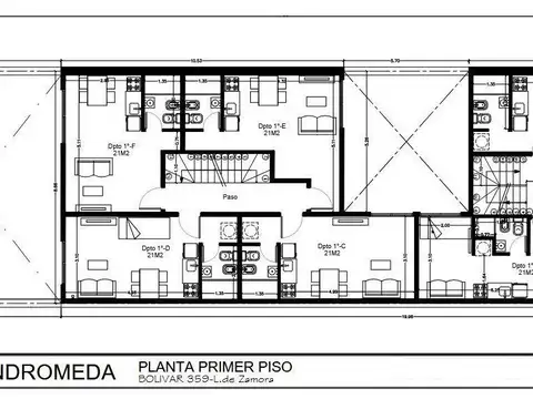 MONOAMBIENTE INTERNO, PISO 1, DTO E, A ESTRENAR, 21M2.