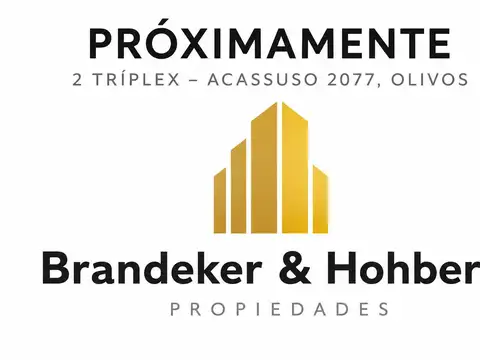 TRÍPLEX DE CATEGORÍA EN CONSTRUCCIÓN, OLIVOS – 3 DORMITORIOS + PLAYROOM – JARDÍN – COCHERA