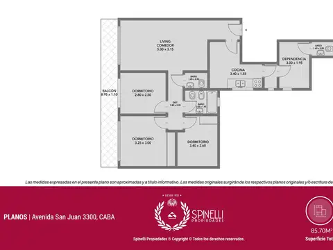 Departamento en Venta de 3 dormitorios