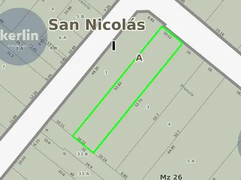 Terreno en Venta 10  mts Frente