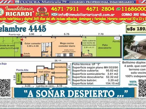 A SOÑAR DESPIERTO  duplex clasico aun original de epoca...