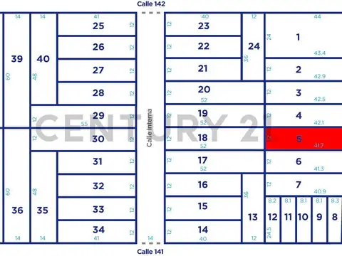 Terreno en Venta 42,50  mts Fondo